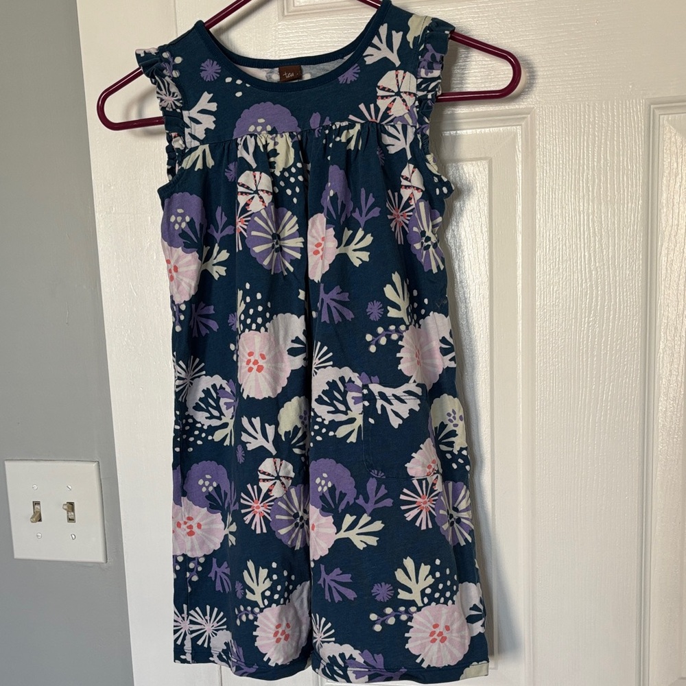 Tea Collection Navy and Lavender Floral Dress